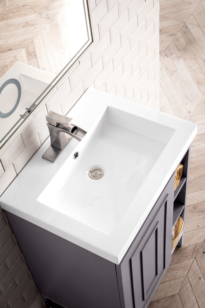 Alicante 24" Grey Smoke Vanity, Nickel