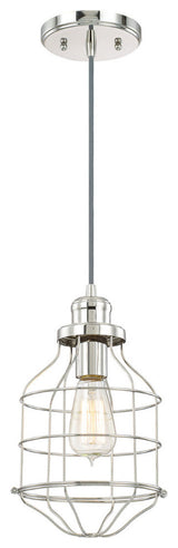 7.5"W Daudin 1-Light Pendant Light Polished Nickel Finish