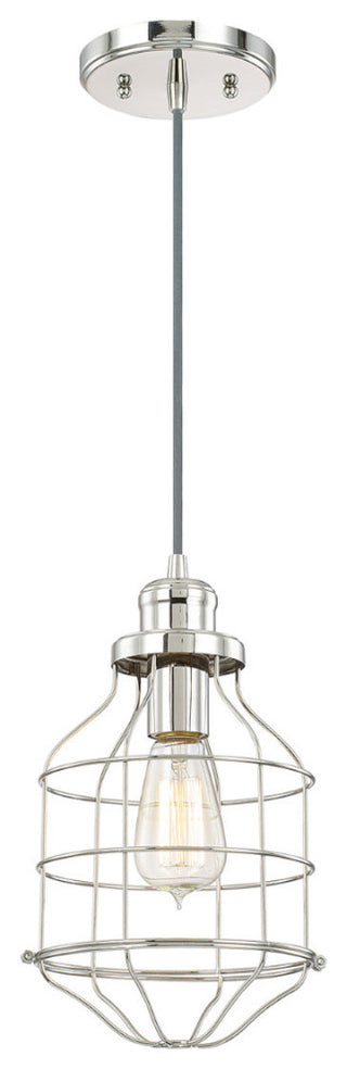 7.5"W Daudin 1-Light Pendant Light Polished Nickel Finish