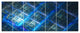 Glowing Blue Fractal Grill, Abstract Art on Canvas, 83"x32", 7 Panels