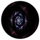 Blue Fractal Flower With Purple Flame, Flower Disc Metal Wall Art, 36"