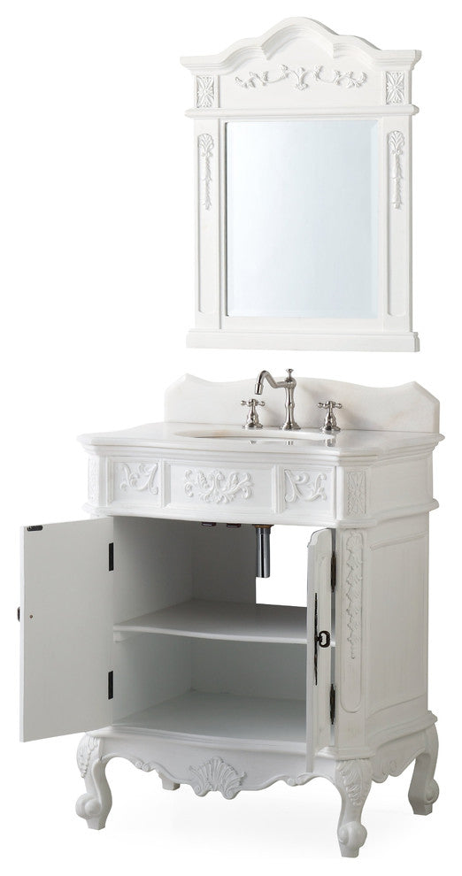 32 Inch Classic Style Antique White Fiesta Bathroom Sink Vanity