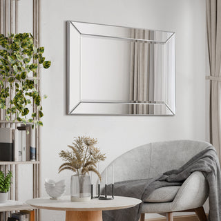 Modern Beveled Rectangle Wall Mirror, 1"-Beveled Center Mirror, 40"x 30"