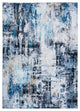 Benzara BM279709 10 x 8 Large Soft Fabric Floor Area Rug, Washable, Blue & White
