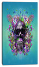 Skull with Glasses and Butterflies, Abstract Wall Art Canvas, 16"x32"