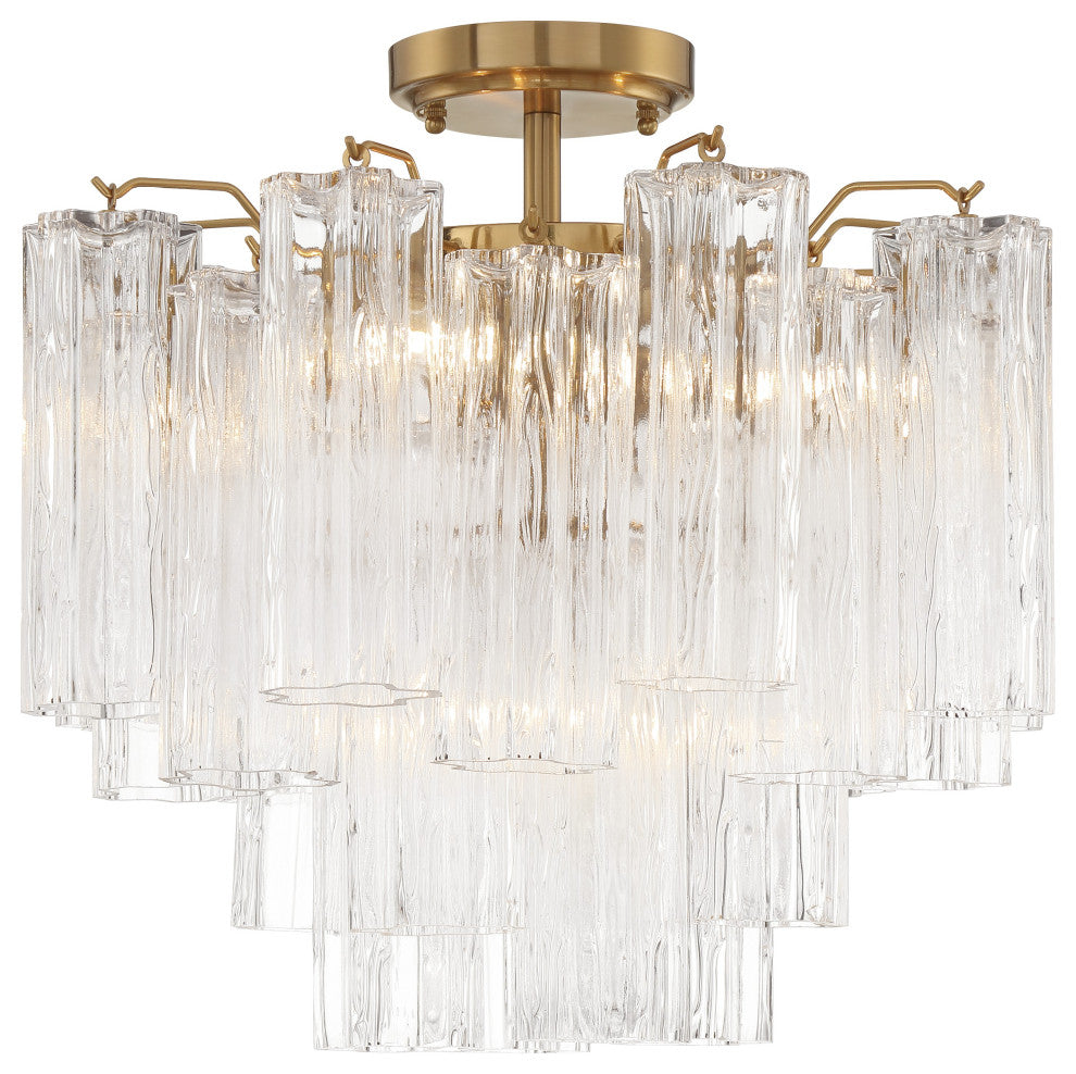 CRYSTORAMA Addis 4 Light Aged Brass Ceiling Mount