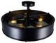 Tigris 5 Light Drum Shade Flush Mount With Black Finish