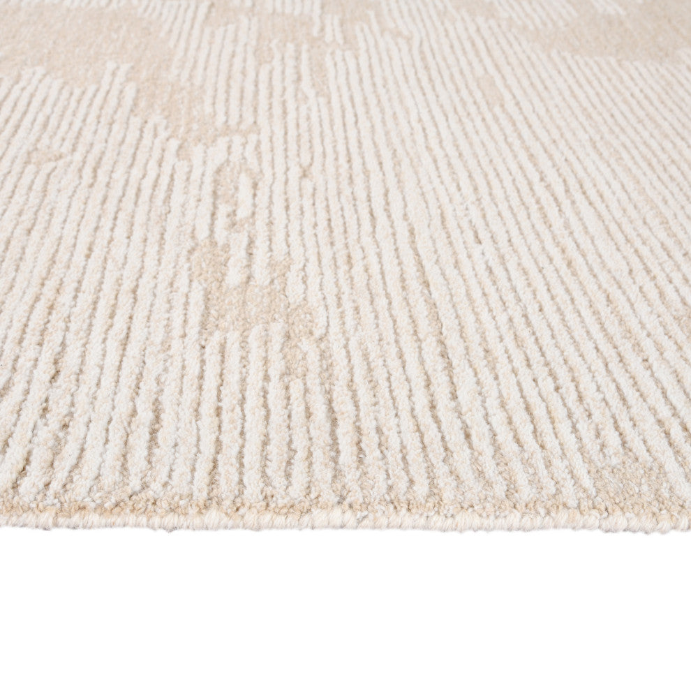 Mexico Abstract Ivory Sand Hand-Hooked Area Rug 9' x 12'