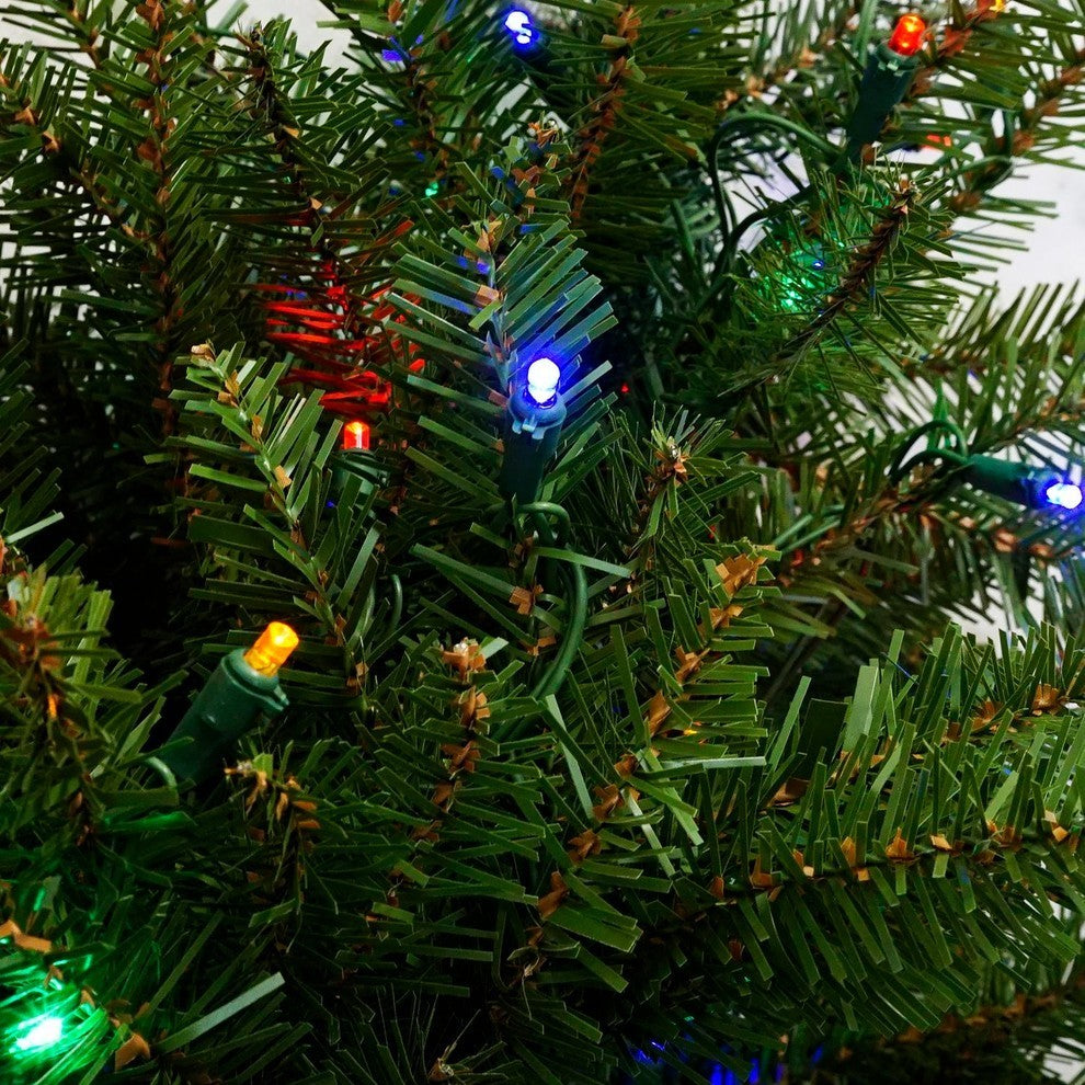 4' Pre-Lit Northern Pine Full Artificial Christmas Tree, Multicolor LED Lights
