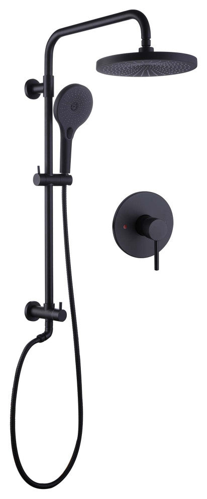 Wall Mounted Shower System with Multi-Function Hand Shower-with Rough-In Valve