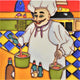6x6" Chef Wearing an Apron Ceramic Art Tile Hot Plate Trivet and Wall Decor
