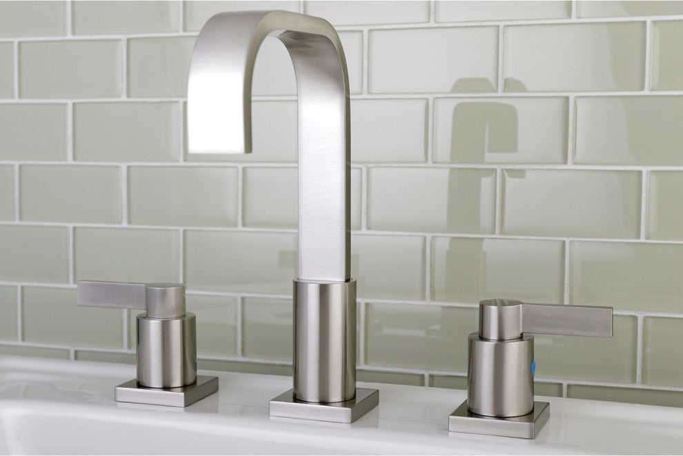 Fauceture Widespread Bathroom Faucet With Retail Pop-Up, Brushed Nickel