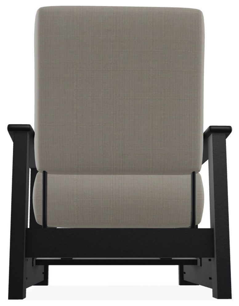 Leeward Deep Seat Outdoor Armchair with Hidden Motion, Stone Linen/Black