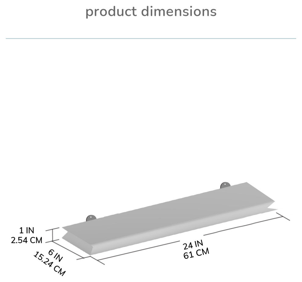 Hamish Wall Mounted Shelves, Walnut, 24"