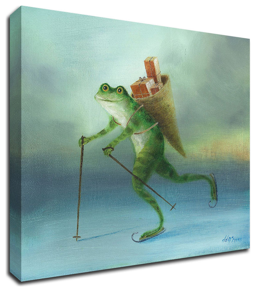 "The Yuletide Frog" by DD McInnes, Print on Canvas, 14"x14"