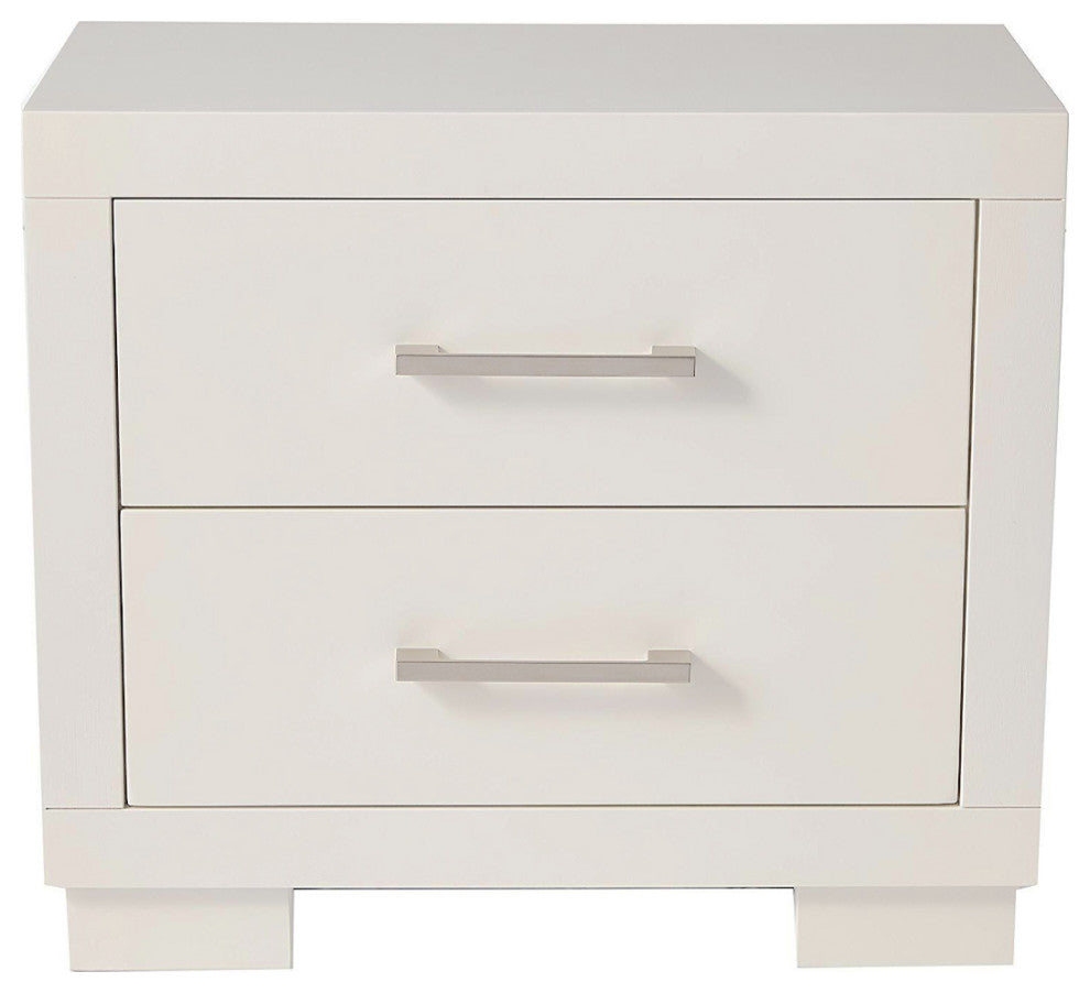 WoodNightstand with 2 Drawers, White