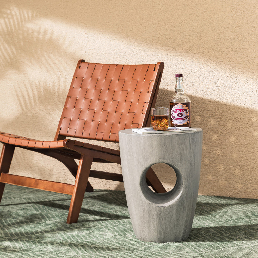 Multi-functional MGO Faux Concrete Garden Stool or Plant Stand or Accent Table