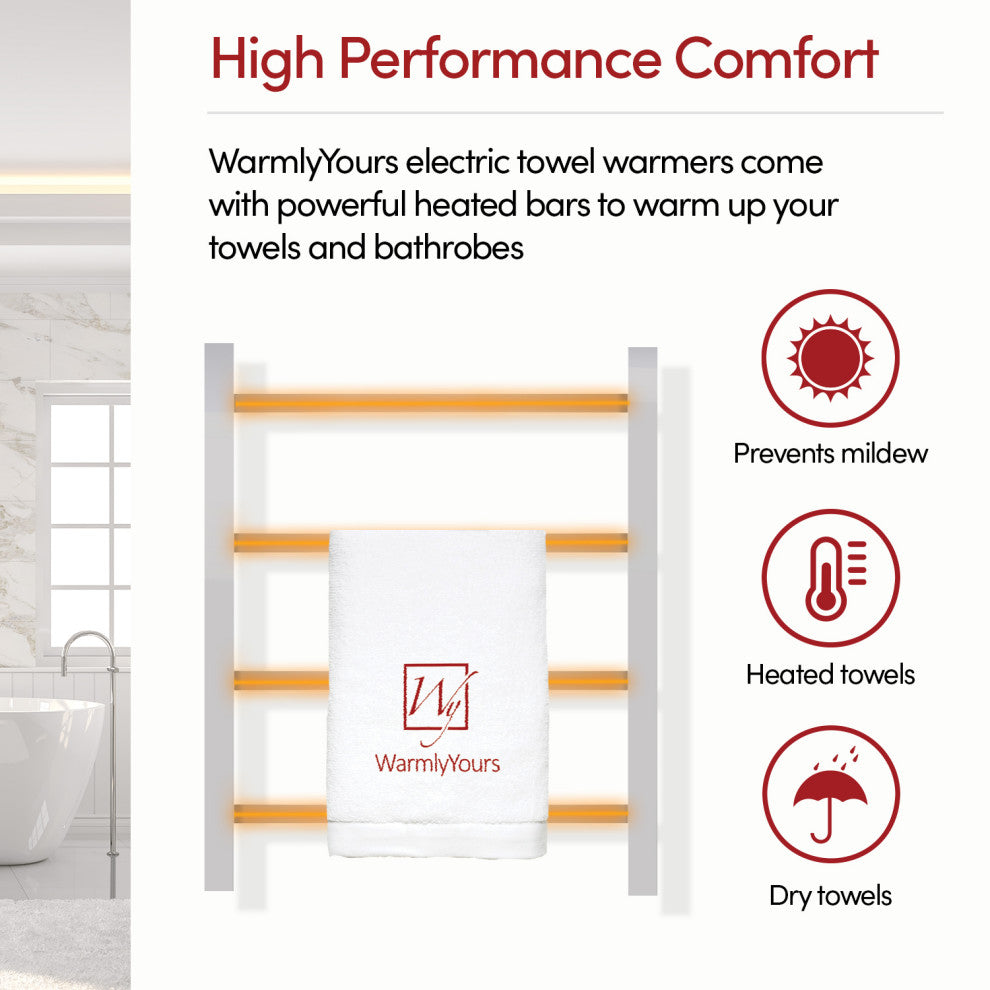 Palma Towel Warmer, Polished, Plug-in, 4 Bars