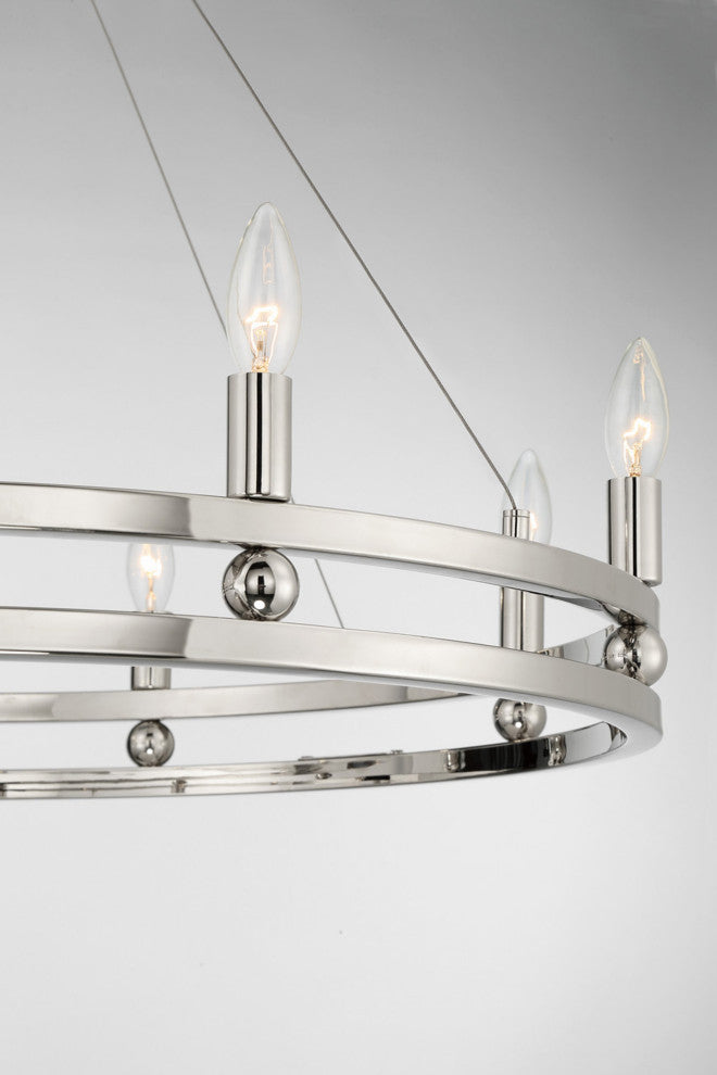 Ashland 8-Light Statement Round Nickel Chandelier