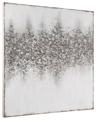 Silver Dust Abstract Textured Metallic Hand Painted Wall Art by Martin Edwards