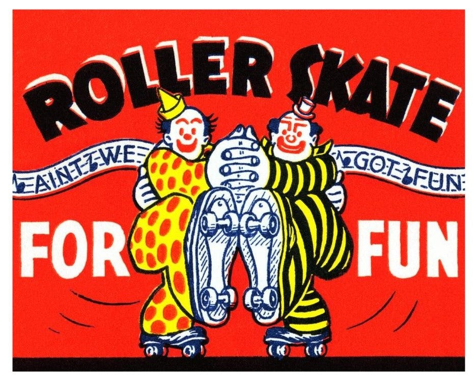 "Roller Skate For Fun" Digital Paper Print by Retrorollers, 18"x15"