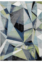 Contemporary Machine-Woven Abstract Rug with Easy-Care, Non-Shedding Design, Grey/Blue, 8'x10'