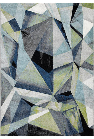 Contemporary Machine-Woven Abstract Rug with Easy-Care, Non-Shedding Design, Grey/Blue, 8'x10'