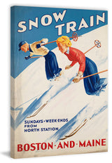 "Snow Train" Painting Print on Wrapped Canvas, 30"x45"