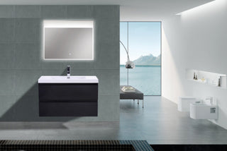 MOB 36" Wall Mounted Vanity With Reinforced Acrylic Sink, Black
