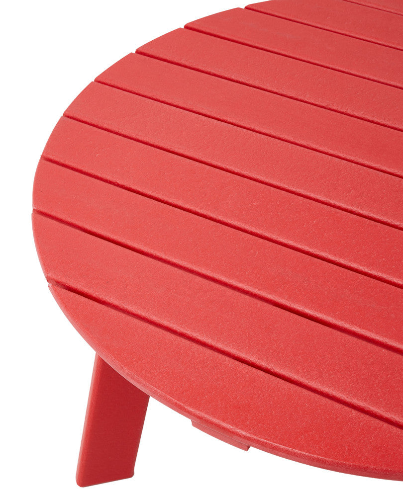36"D Outdoor Patio HDPE Round Coffee Table, Red
