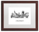 'Cincinnati Ohio Skyline' Matted Framed Art, Wood Frame, White Matte, 20x16