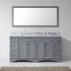 Talisa 72" Double Bathroom Vanity Set, Gray With Mirror, Round Basin