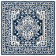 Safavieh Micro-Loop Mlp648N Traditional Rug, Navy and Ivory, 5'0"x5'0" Square