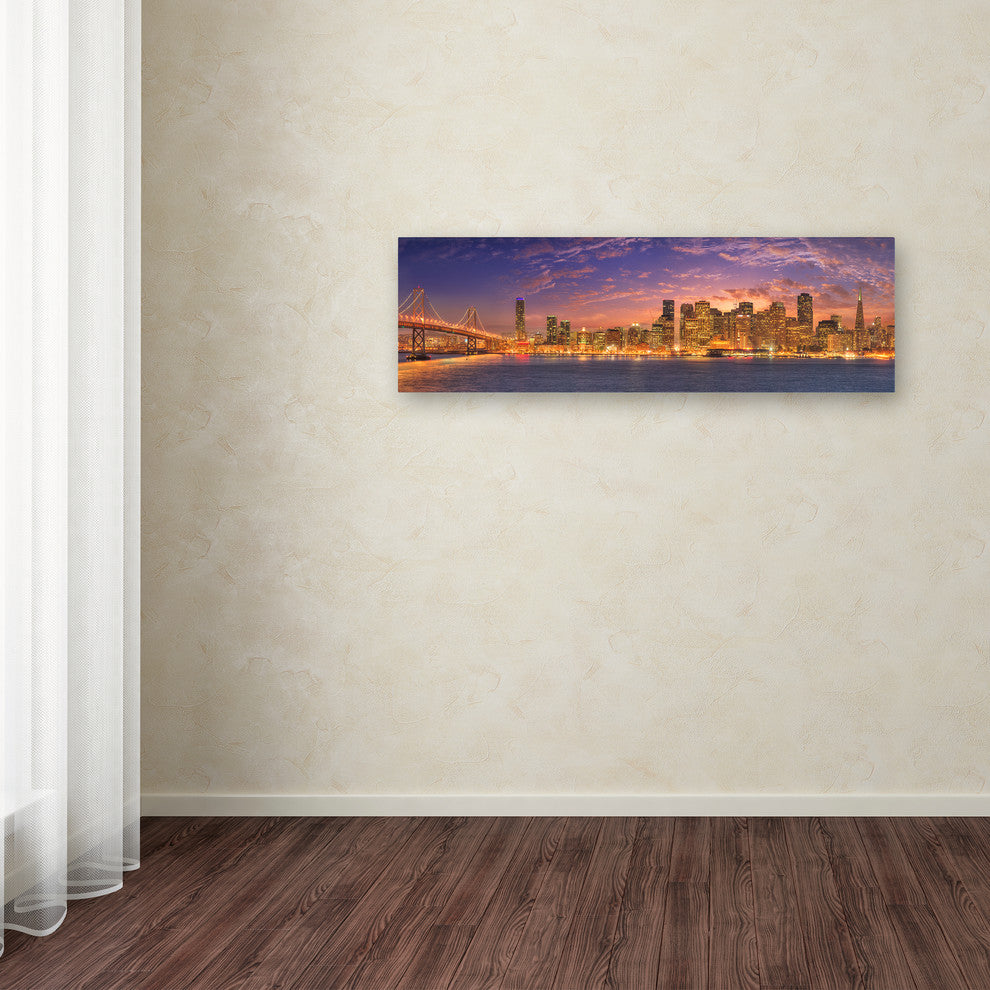 Doug Cavanah 'Sf With Bay Bridge' Canvas Art, 10x32