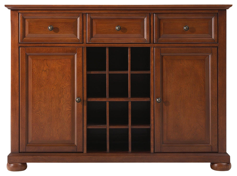 Alexandria Buffet Server / Sideboard Cabinet, Wine Storage, Classic Cherry