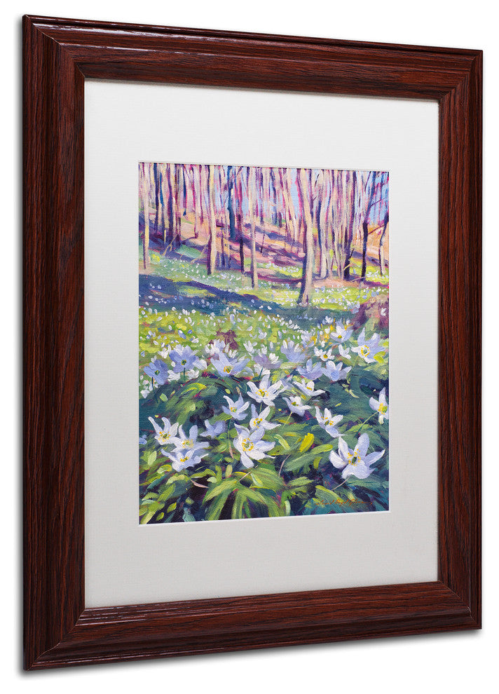 Glover 'Anemones in the Meadow' Art, Wood Frame, 11"x14", White Matte