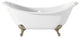 Cheviot Products Regency Cast Iron Bathtub With Faucet Holes, Brushed Nickel
