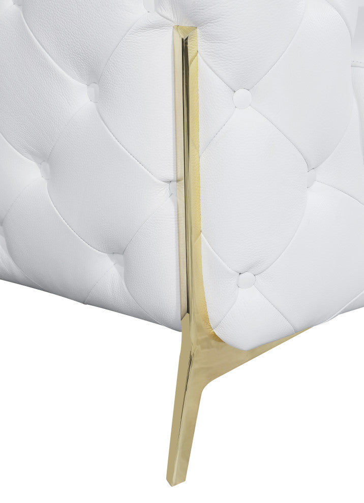 Angelica Italian Leather Accent Chair, White