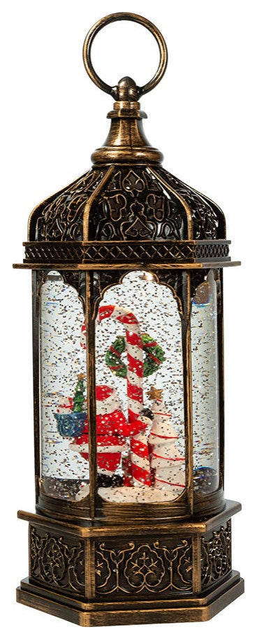 Kurt Adler 11" Battery-Operated Light Up Santa Water Lantern