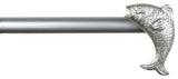 3/4" Adjustable Fish Curtain Rod, Pewter, 28" to 48"