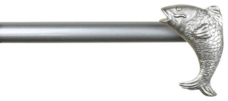 3/4" Adjustable Fish Curtain Rod, Pewter, 28" to 48"