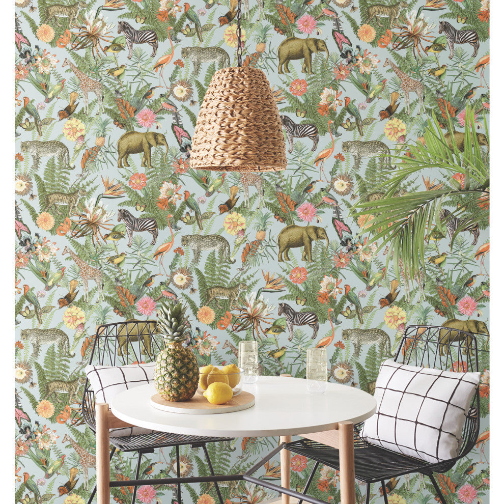 Tropical Zoo Peel and Stick Wallpaper