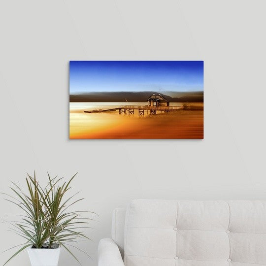 "Boathouse Dream" Wrapped Canvas Art Print, 24"x14"x1.5"