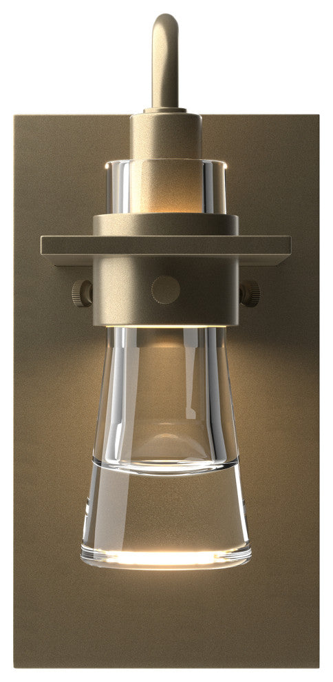 Erlenmeyer Sconce, Soft Gold Finish, Clear Glass