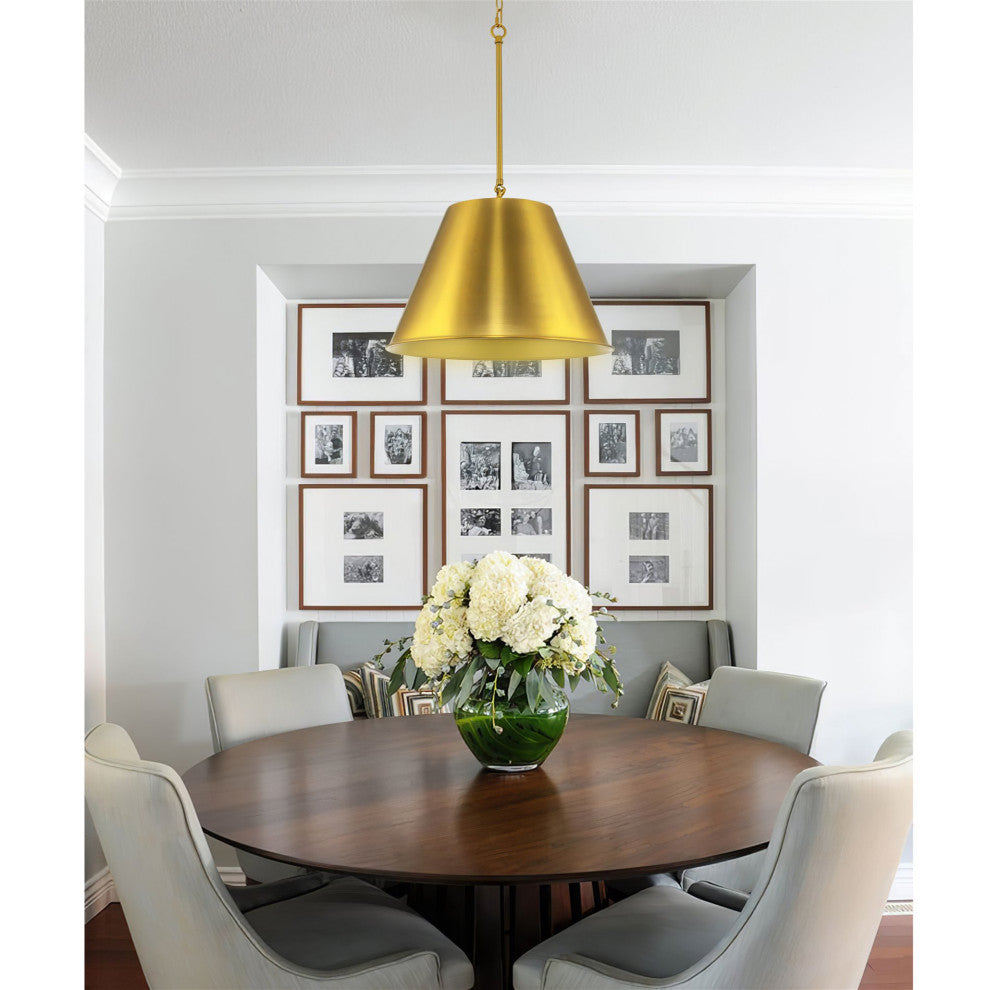 Kira Home Vida 18" Pendant Light, Metal Empire Shade, Adjustable Hanging Height