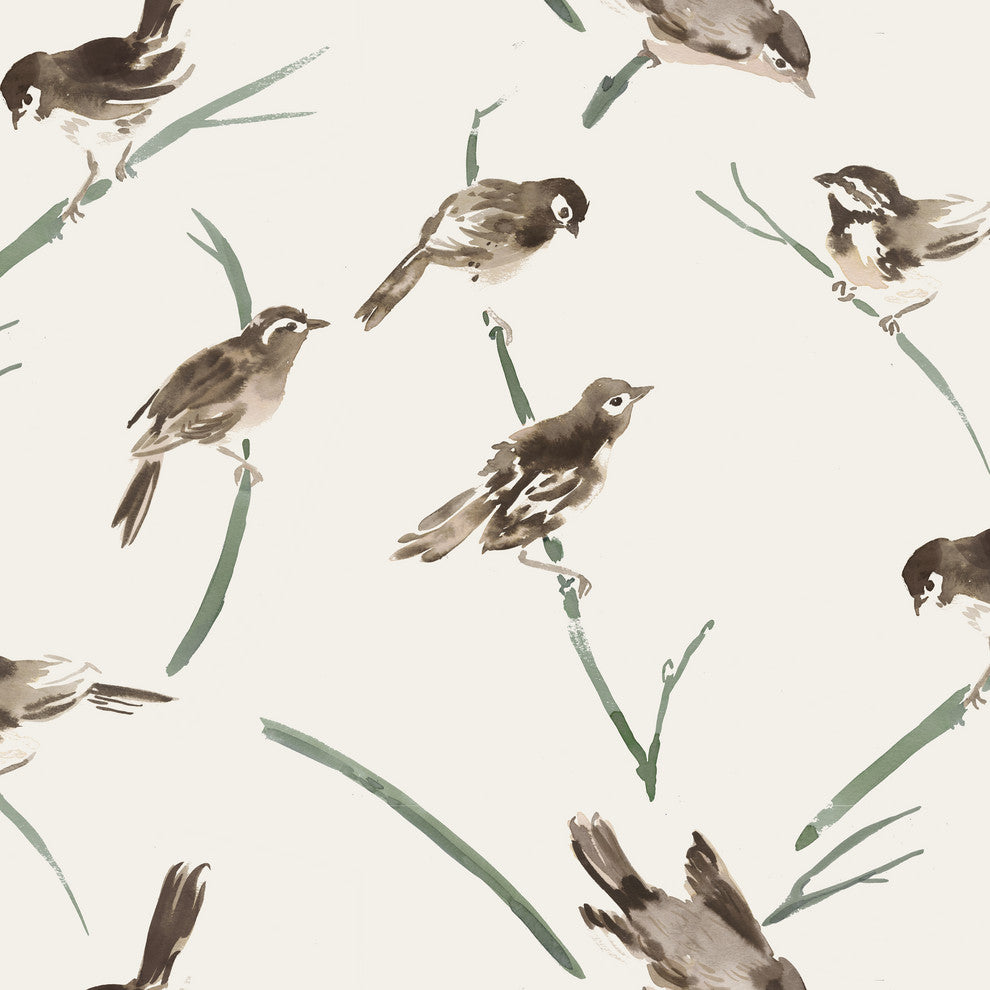 Bern California King Slipcover Headboard With Ties, Audobon Cream Green