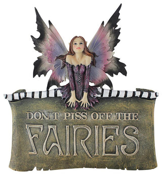 Design Toscano Dont Piss Off The Fairies Plaque