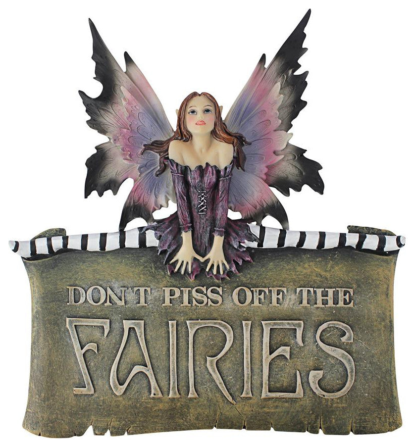 Design Toscano Dont Piss Off The Fairies Plaque