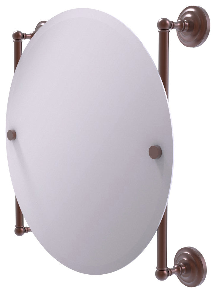 Allied Brass Que New Collection Round Frameless Rail Mounted Mirror