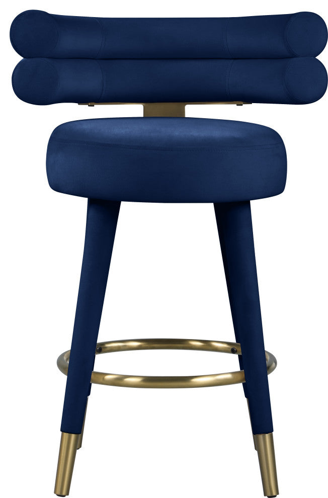 Fitzroy Velvet Upholstered Counter Height Stool (Set of 2)